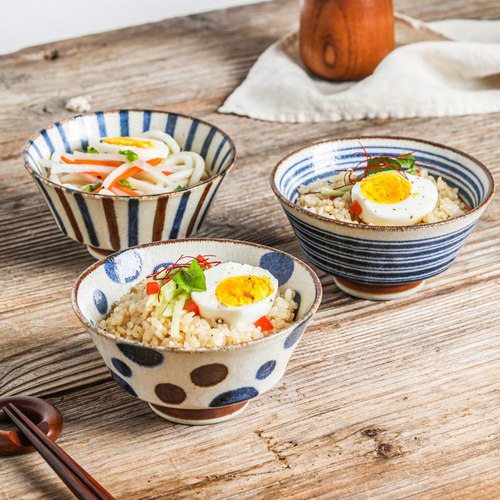 美浓烧日本秋收陶碗饭碗日式餐具