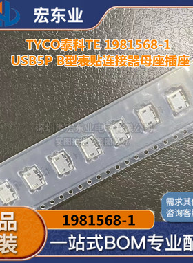 1981568-1 日本TYCO泰科TE MICRO USB5P B型表贴连接器母座插座