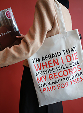 LEONIKITA 迷失东京loureed唱片帆布单肩电脑包托特包帆布袋