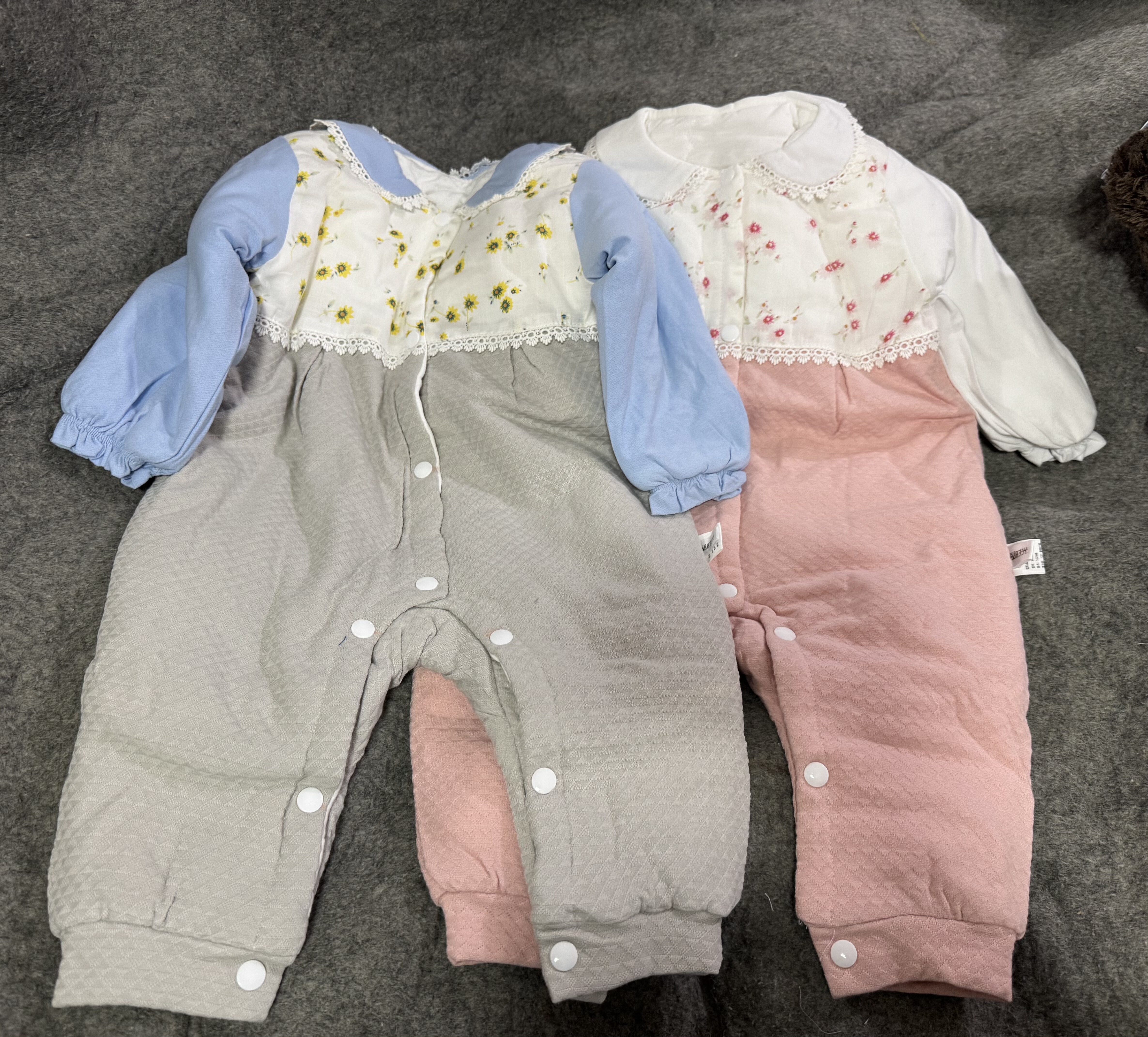 外贸原单秋冬宝宝夹棉保暖连体衣爬服哈衣棉服