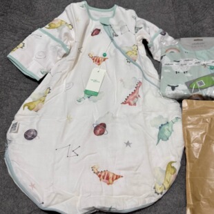 外贸原单春夏宝宝竹棉纱布前6后4层带可脱卸长袖 一体睡袋