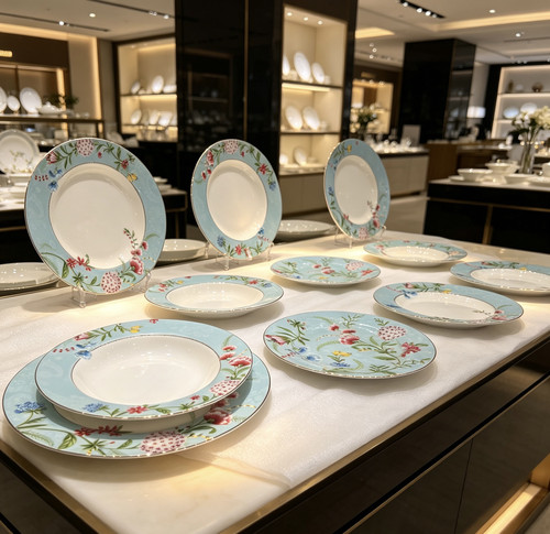 外贸原单出口高端陶瓷餐具套装西餐餐具咖啡杯套10寸平盘浅菜盘子