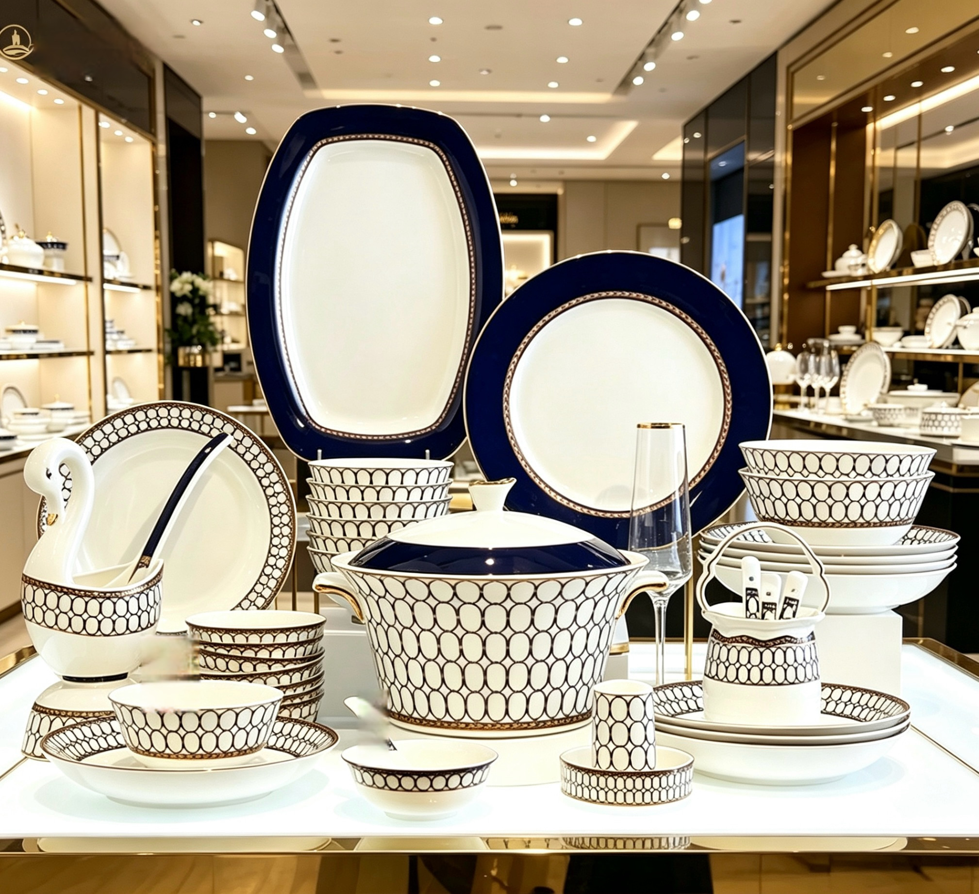 高端精致骨瓷餐具碗碟套装家用餐具套装轻奢盘中欧式高档陶瓷碗碟