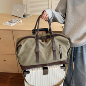 可套拉杆旅行包男大容量防水帆布短途出差轻便手提斜挎健身包女潮