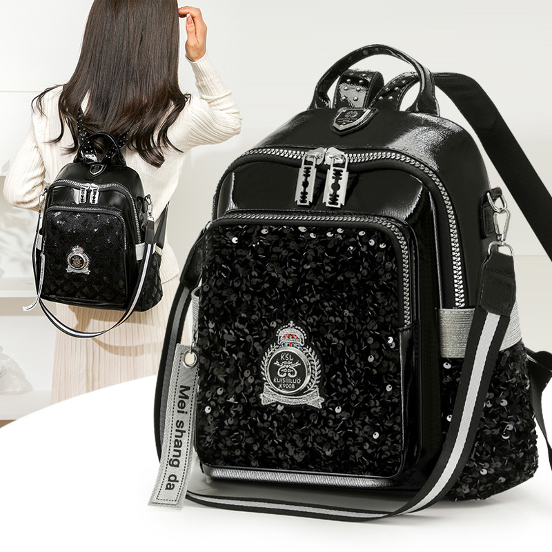 辣妹亮片小众双肩包女2026夏季新款多功能单肩包通勤大容量小背包
