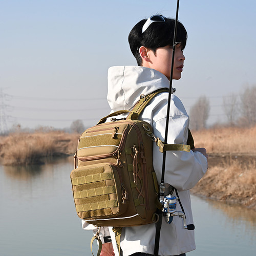 户外路亚男士大容量战术双肩包