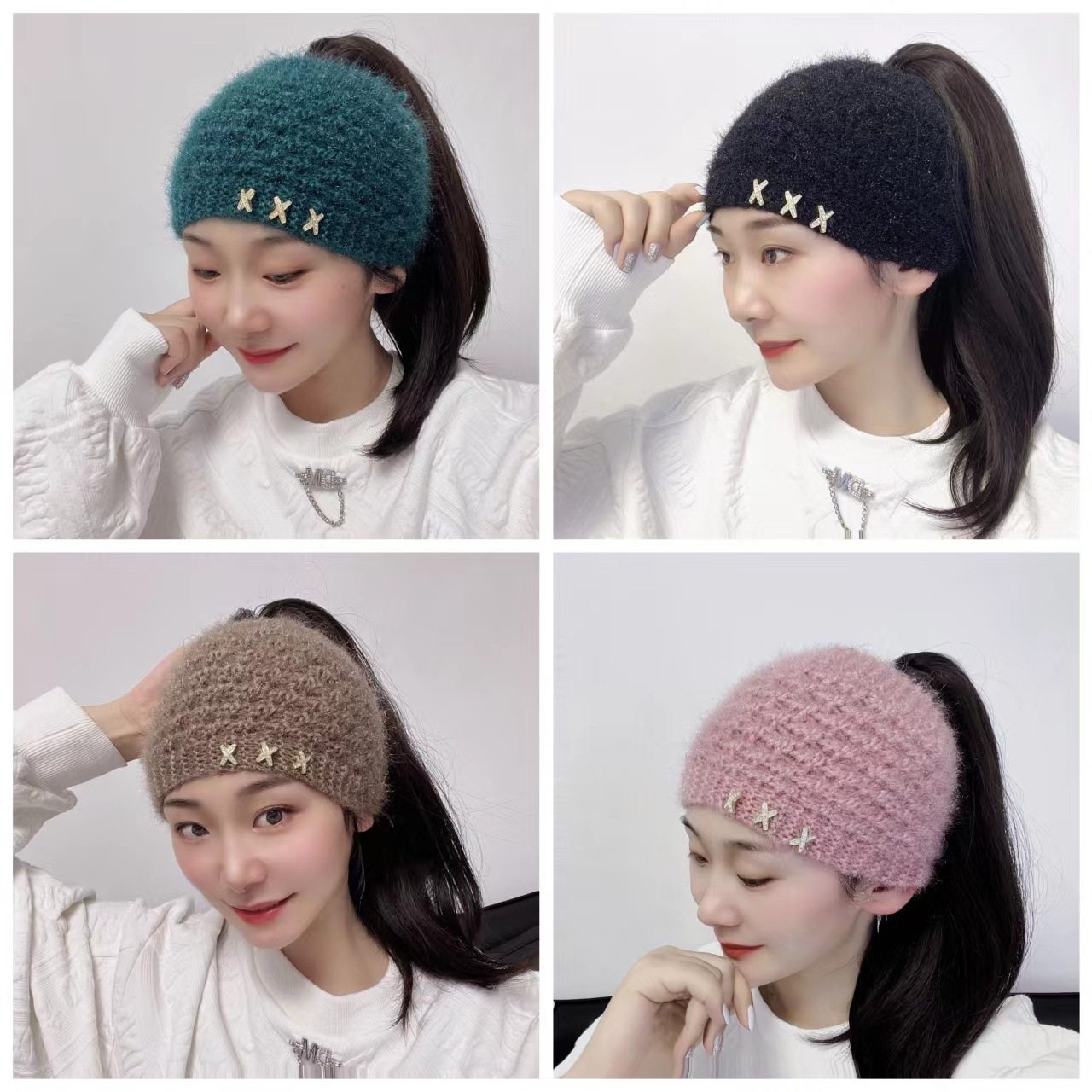 一帽两用可当围脖女秋冬发带