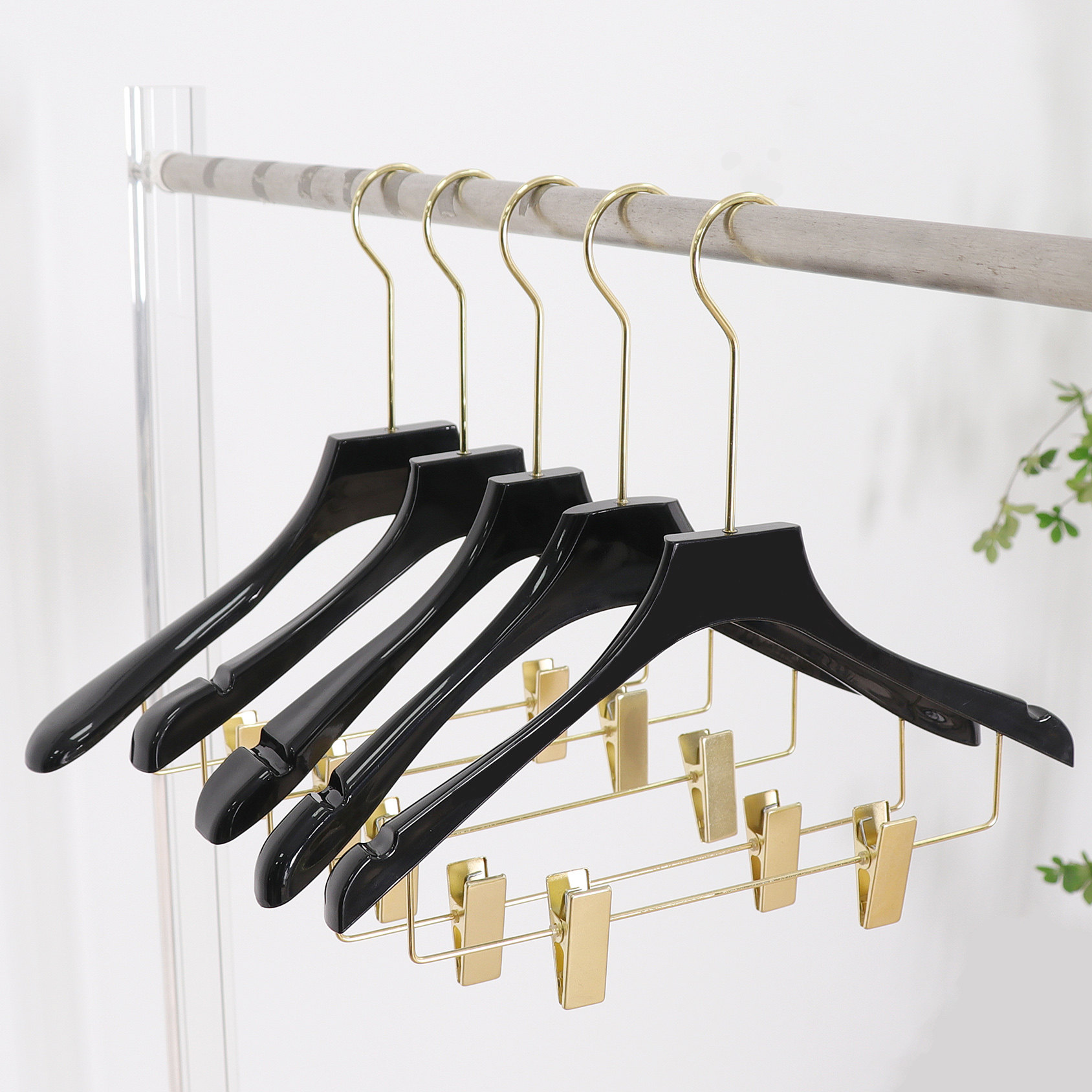 服装店专用黑色亚克力套装衣架