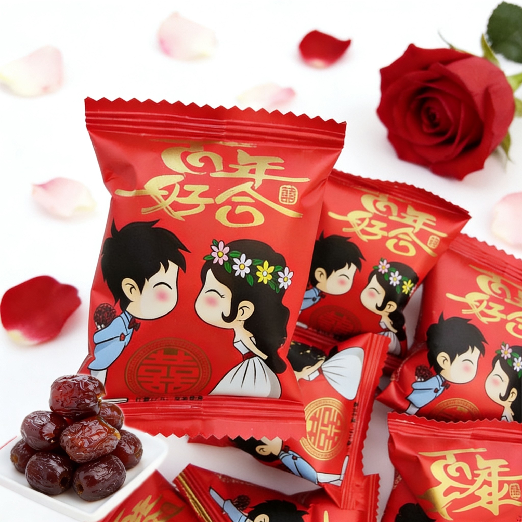 高端年轻人的喜糖枣子蜜枣独立包装小包装结婚喜枣订婚伴手礼批发