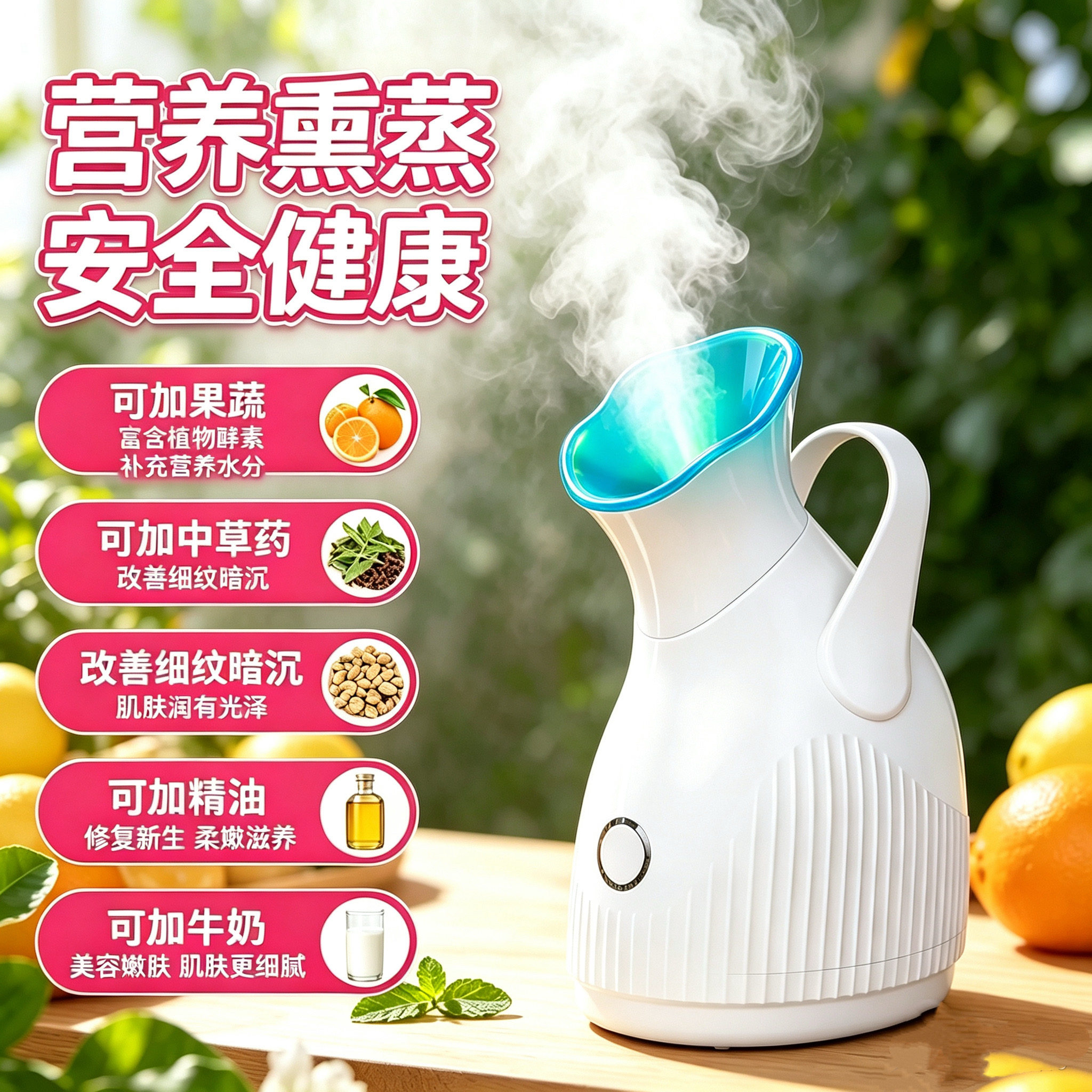 热喷蒸脸器家用纳米离子补水仪美白保湿香薰蒸脸机美白补水喷雾机