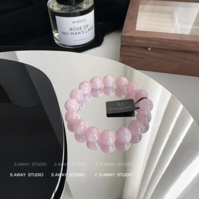 【SA】天然水晶招桃花 马达加斯加粉水晶手串女款 设计款玉石手链