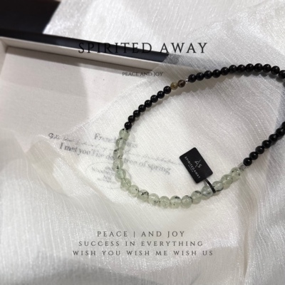 【SA】天然水晶葡萄石黑曜多圈双圈文玩手串设计款叠戴玉石手链女