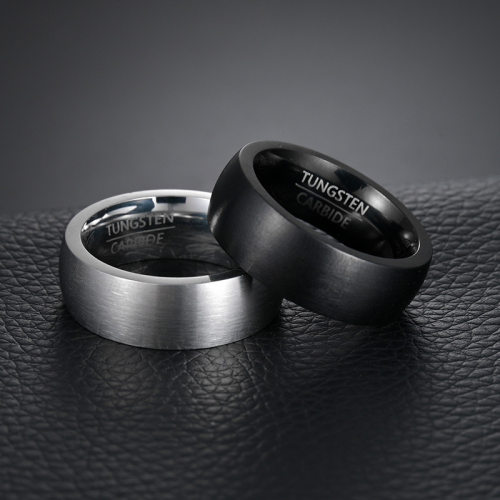2026 Fashion Men’s Silver Color Black Stainless Steel Ring
