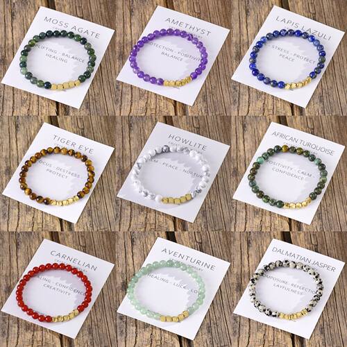 Natural Green Moss Agate Bracelet for Men Homme Irregular