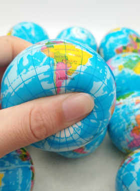 63mm Anti Stress Relief World Map Foam Ball Atlas Globe Pal