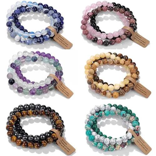 Natural Stone Crystal Beads Semi Precious Women's Bracelet