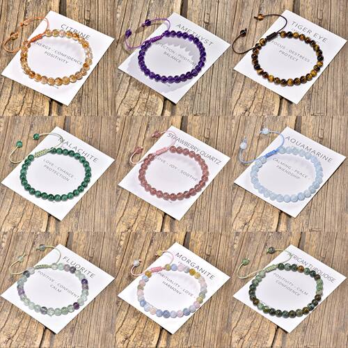 6mm Bohemia MoonStone Bracelet for Women Natural GemStone