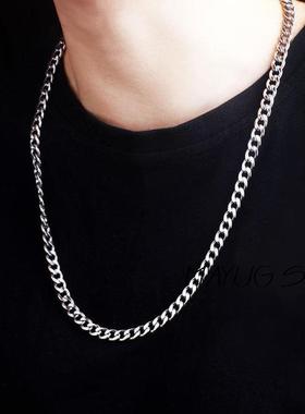 Long Stainless Steel Chain Necklace Hip Hop for Women Men