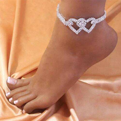 Shiny Cubic Zirconia Chain Anklet for Women Fashion Silver