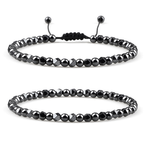 4mm Irregular Hematite Men Beaded Bracelets Natural Tiger