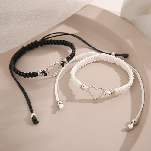 Love Heart Couple Bracelet for Unisex Women Men Hand