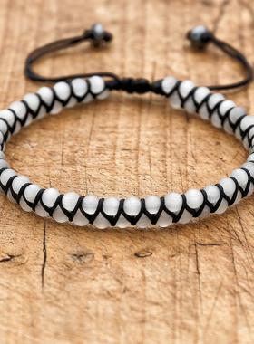 4mm White Opal Beads Double Layer Bracelets for Women Men