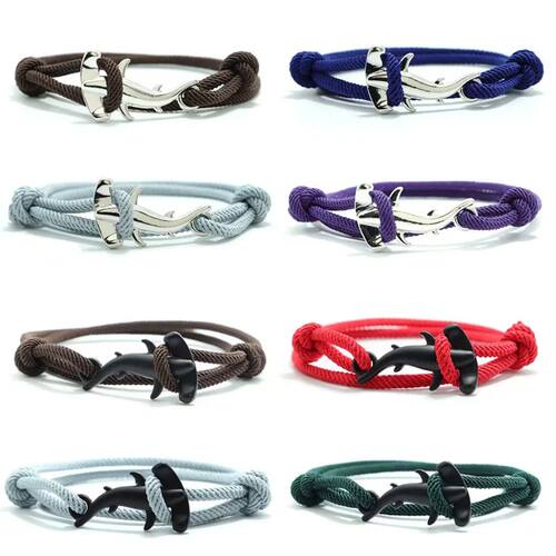 Marine Flat Shark Rope Bracelet Unisex Grade A Handmade