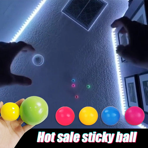 4pc Stick Wall Ball Fluorescent Squash Xmas Sticky Target B