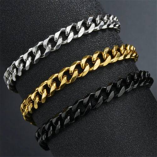 Fashion Stainless Steel Curb Cuban Chain Bracelet for Men