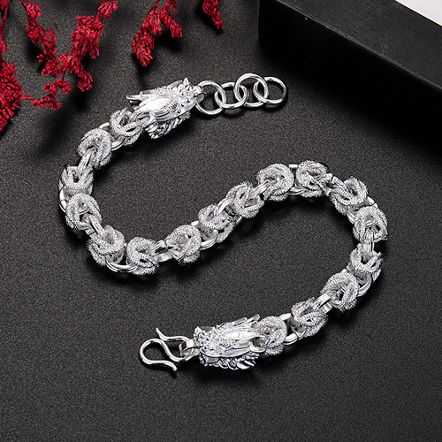 Noble 925 Sterling Silver Exquisite dragon head bracelets