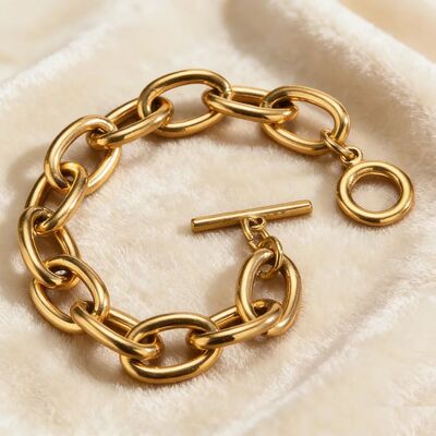 New 316L Stainless steel Chunky Link Bracelet with T-Bar