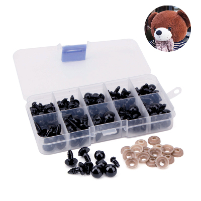 100pcs 6-24mm Black Plastic Safety Eyes For Toys Doll Craft