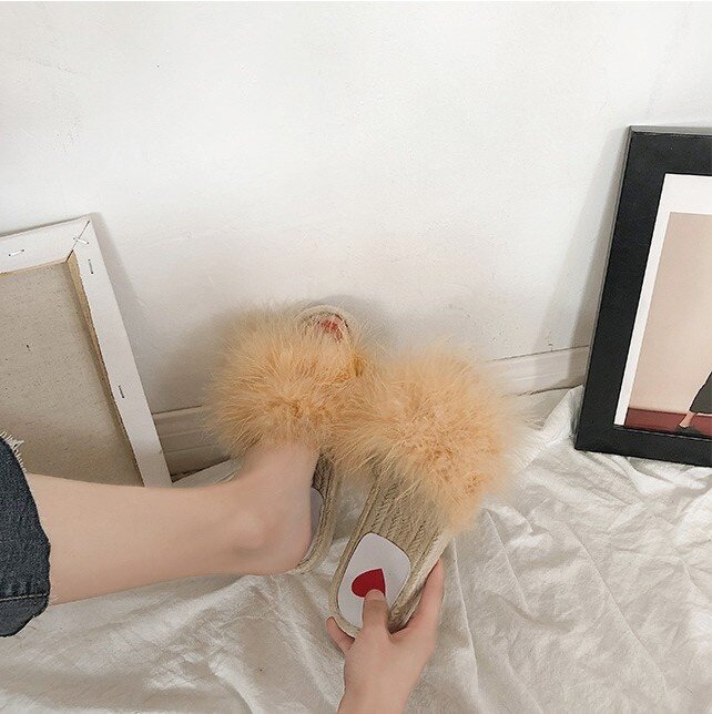 s Lovely Brushy Downy Shoes Flip Flop Ladies Straw Slippersin the Bike/Riding equipment/Parts and Accessories , Bicycle Entity Service, Road vehicle Bend the Installation hours category - from Buy2taobao.com to provide professional Taobao agent buy service