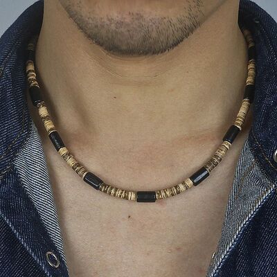 Tribal Coconut Beads Necklace Men Ethnic Bohemia Puka Shell