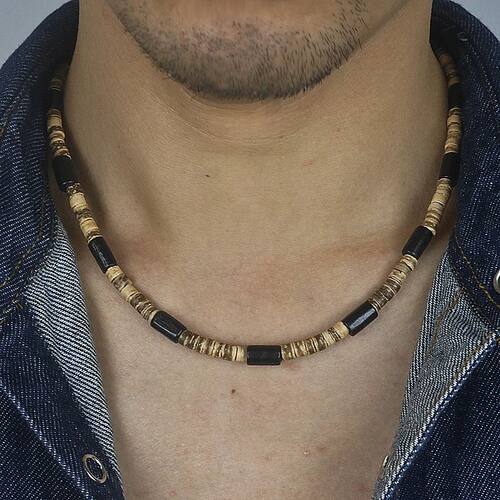 Tribal Coconut Beads Necklace Men Ethnic Bohemia Puka Shell
