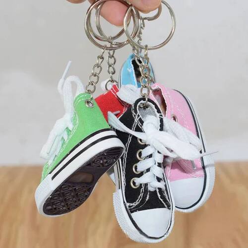 Creative 3D Canvas Sneaker Tennis Shoe Keychain Cute Mini
