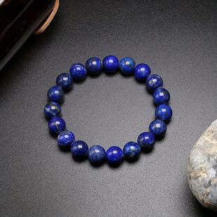 1pc Natural Lapis Lazuli Stone Beads Bracelet For Women Men