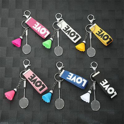 Creative Mini Tennis Racket Keychain 3D Badminton Pendant