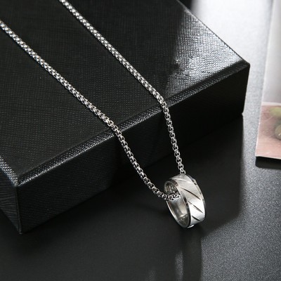 Titanium Steel Ring Pendant Necklaces For Women Men Trendy