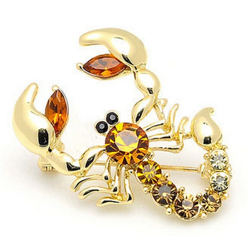 tal Scarf Brooches Rhinestone Brooch Animal Scorpion Pin SS在类目 个性定制/设计服务/DIY, 办公/文具定制, 工牌吊牌中 - 来自Buy2taobao.com提供专业的淘宝代购服务