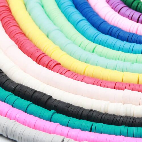 350Pcs/lot 4/6mm Flat Round Polymer Clay Beads Handmade