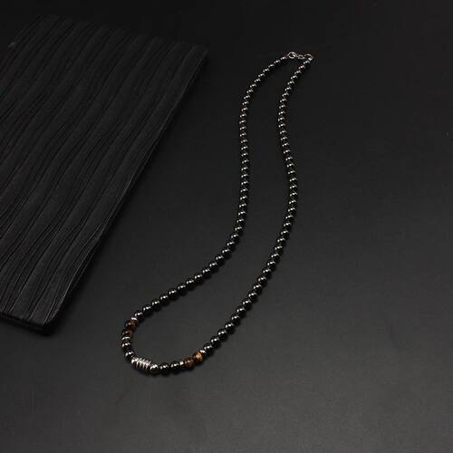6mm Black Magnetic Hematite Round Beads Tiger-eye Stone
