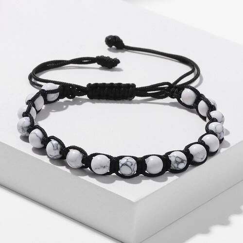 White Howlite Rope Wrap Bracelet 6MM Turquois Agates