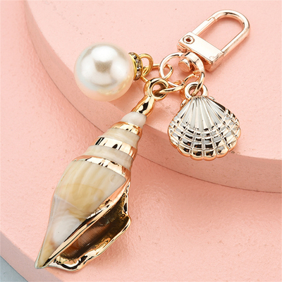 Women Bohemia Style Conch Keyrings With Pearl Shell Tassel