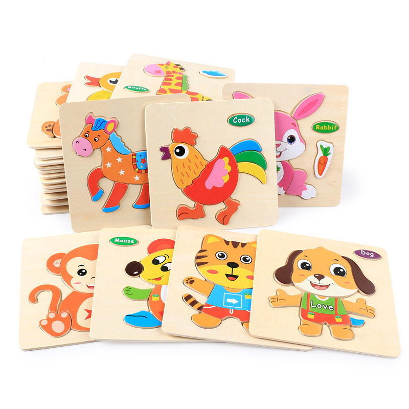 baby toys 3d wooden puzzle jigsaw toys for children cartoon