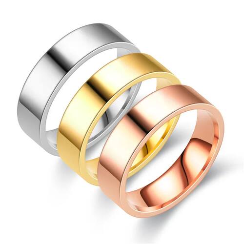 High Quality 2mm 4mm 6mm Simple Ring Fashion Rose Gold