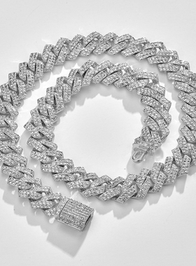 HipHop Men Women 16MM Prong Cuban Link Chain Necklace Bling