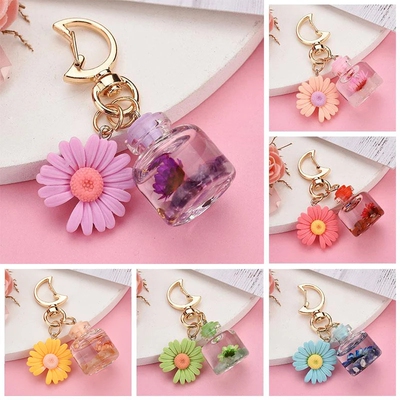 Creative Moon Buckle Chrysanthemum Keychain Cute Simulation