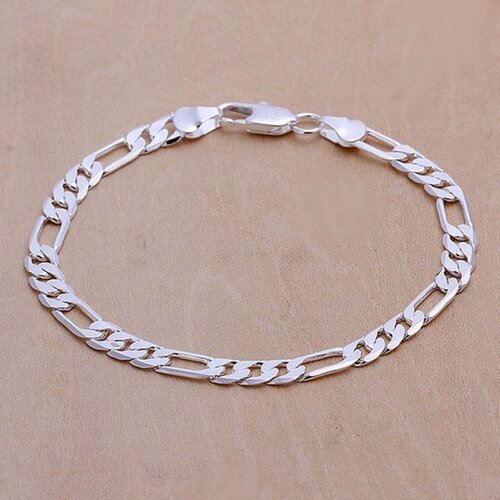925 Sterling silver Bracelet 6mm chain Wedding nice gift