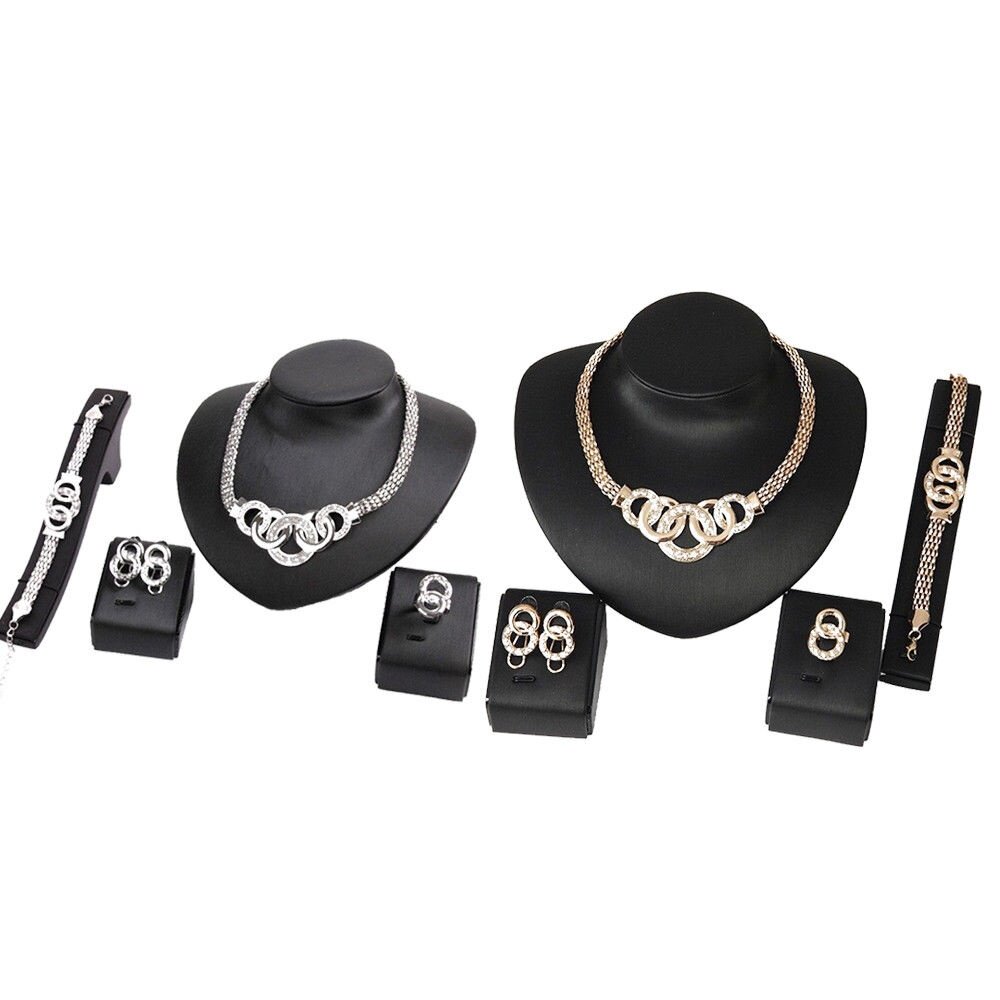 Diamante Necklace Bracelet Earring and Ring Set silver gold在类目 摩托车/装备/配件, 摩托车实体服务, 摩托车排气管安装工时中 - 来自Buy2taobao.com提供专业的淘宝代购服务